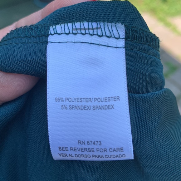 Paisley designed, teal and black dress - Picture 4 of 4